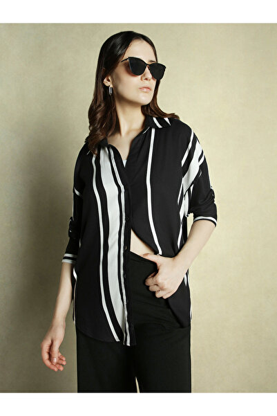 Dennis Lingo By Styli Striped Longline Oversized Shirt