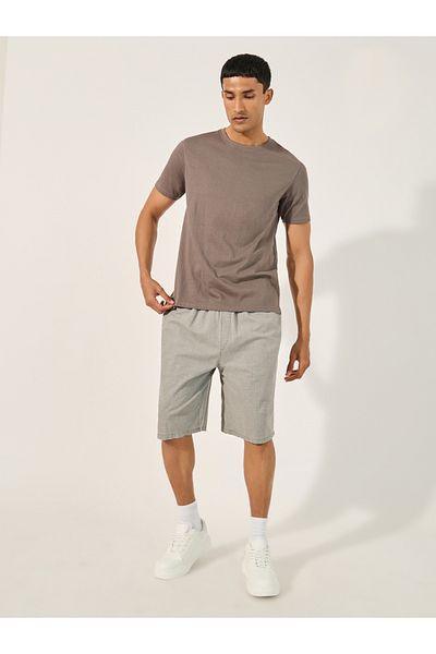 Styli Plain Loose Fit Shorts with Belt Loops