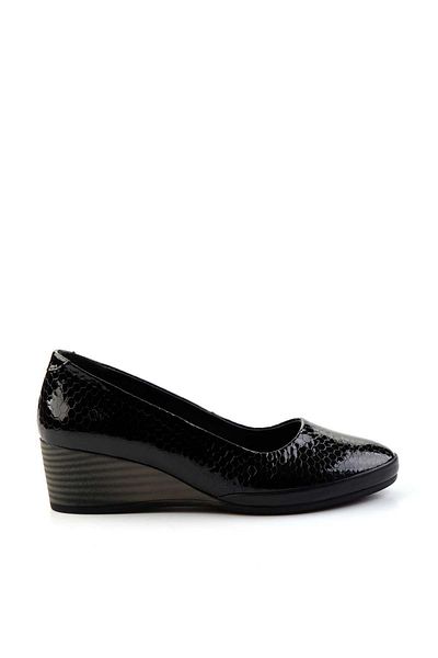 Bambi Black Snake Genuine Leather Women's Casual Shoes K 01056041007