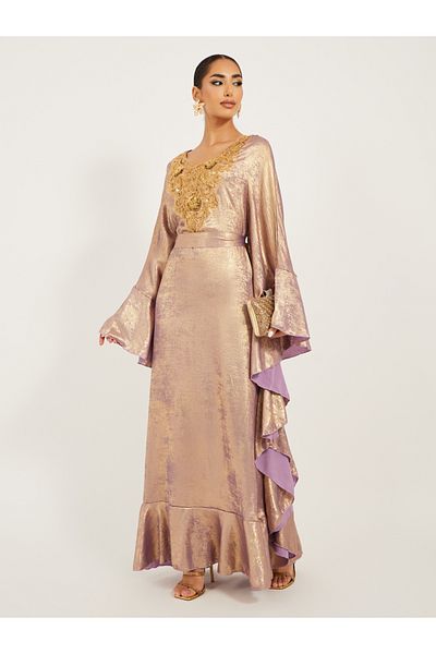 Styli Embroidered Detail Shimmer Design Jalabiya