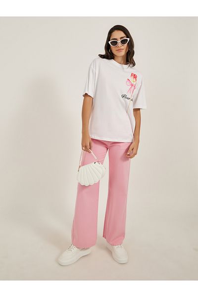 Styli Graphic Print Round Neck Oversized T-Shirt