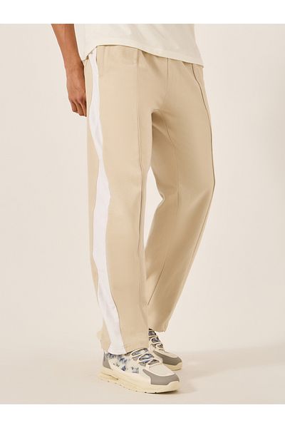 Styli Side Contrast Open Hem Relaxed Fit Joggers with Zip Pockets