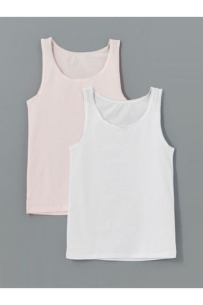 LC Waikiki New Season Crew Neck Girls' Undershirt 2 Pack - S50042Z4