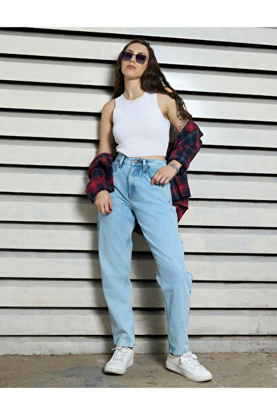 High Star By Styli High Rise Mid Wash Regular Fit Jeans