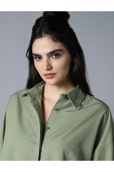 High Star By Styli قميص سادة كبير الحجم بأكمام طويلة