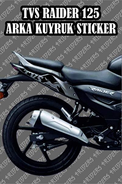 TRİDERS Tvs Raider 125 Arka Kuyruk Sticker SİYAH