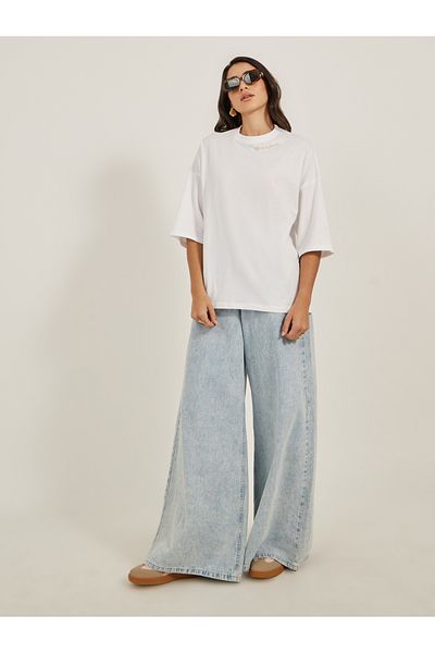 Styli Graphic Print Round Neck Oversized T-Shirt