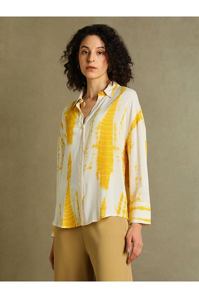 Dennis Lingo By Styli All Over Printed Long Sleeves Oversized Shirt