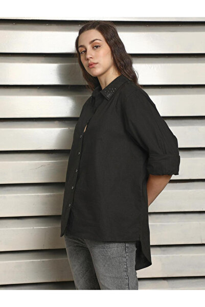 High Star By Styli Embellished Spread Collar Regular Fit Shirts