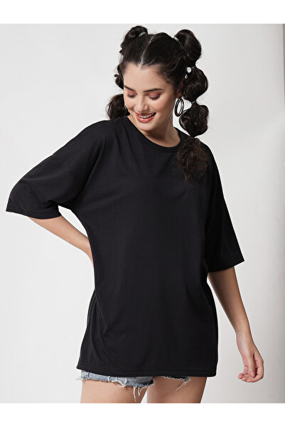 Kotty By Styli Solid Dropped Shoulders Oversized T-Shirt
