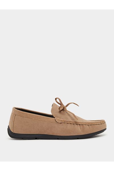 Styli Textured Bow Accent Slip In Loafers