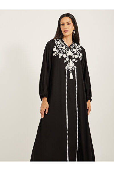 Maxim Creation By Styli Embroidered Balloon Sleeve Kaftan with Tassel Detail