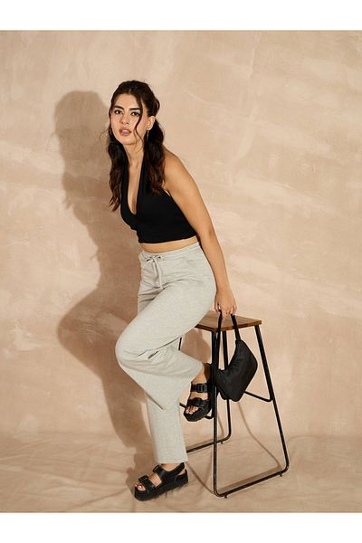 Sassafras By Styli بنطال رياضي تيري متوسط الارتفاع وواسع الساق