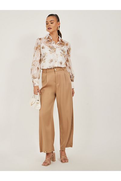 Styli Embroidered Balloon Sleeve Regular Fit Shirt