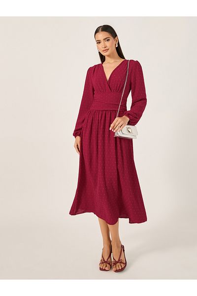 Styli Print Long Sleeves A-Line Midi Dress