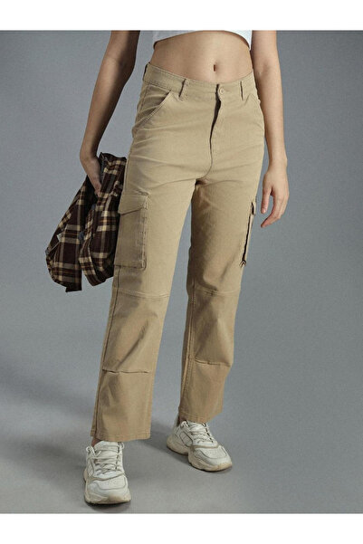 High Star By Styli Solid High Rise Cargo Pants