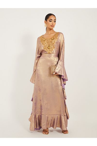 Styli Embroidered Detail Shimmer Design Jalabiya