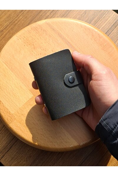 MAT Deri حامل بطاقات هدايا جلد طبيعي شفاف 10 أقسام حامل بطاقات صغير حامل بطاق...