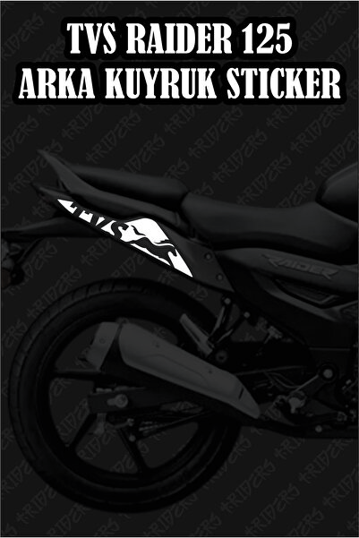 TRİDERS Tvs Raider 125 Arka Kuyruk Sticker REFLEKTÖRLÜ  GÜMÜŞ BEYAZ