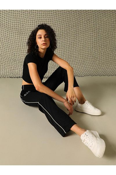 Hubberholme By Styli Graphic Print Pants with Contrast Detail