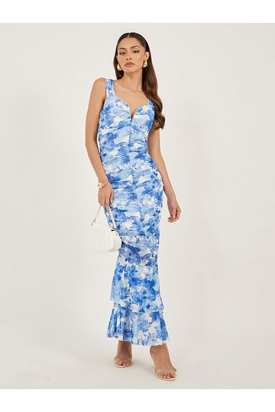 Styli Print Sleeveless Bodycon Maxi Dress