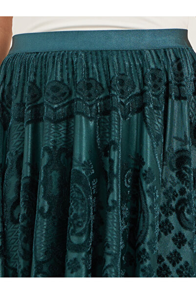 Styli Burnout Design A-Line Midi Skirt