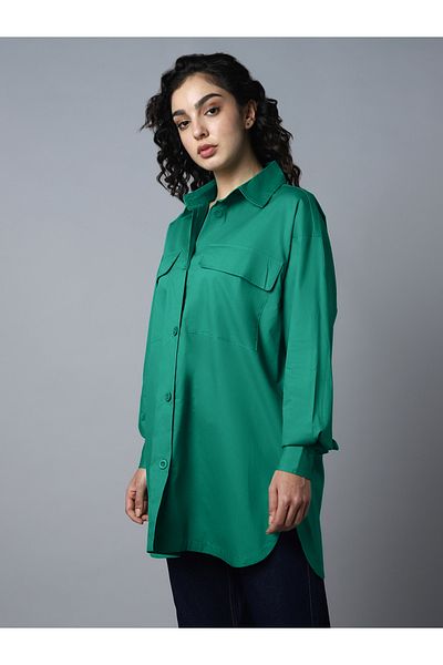 High Star By Styli قميص طويل بقصّة عادية وتفاصيل جيوب سادة