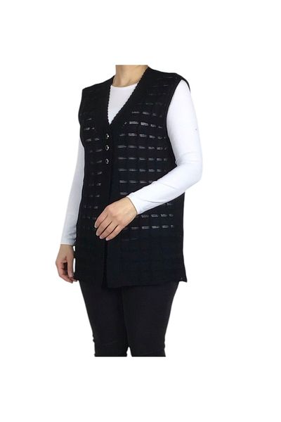 ECE GİYİM Women's Front Three Button Thin Sports Short Mercerized Vest