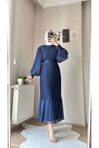 CYM Butik Φόρεμα Hijab από πλισέ σιφόν