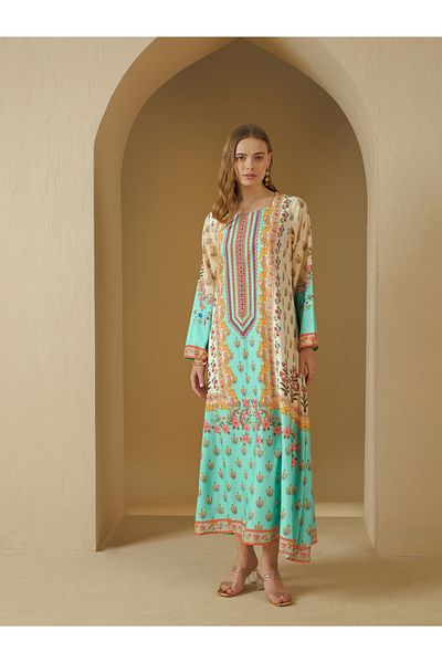 Styli All Over Print Round Neck Jalabiya