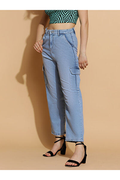 Kotty By Styli Mid Rise Straight Fit Cargo Jeans