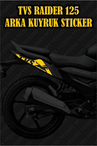 TRİDERS Tvs Raider 125 Arka Kuyruk Sticker REFLEKTÖRLÜ  SARI