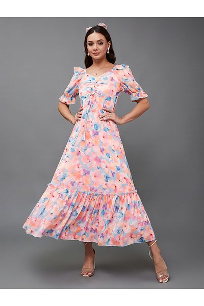 Styli Sea Of Heartbreak Printed Maxi Dress Multicolored-Base-Sky Blue