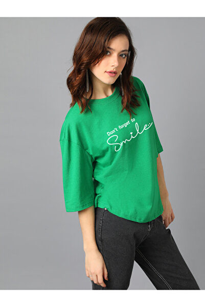 Kotty By Styli Slogan Print Short Sleeve Oversized T-Shirt