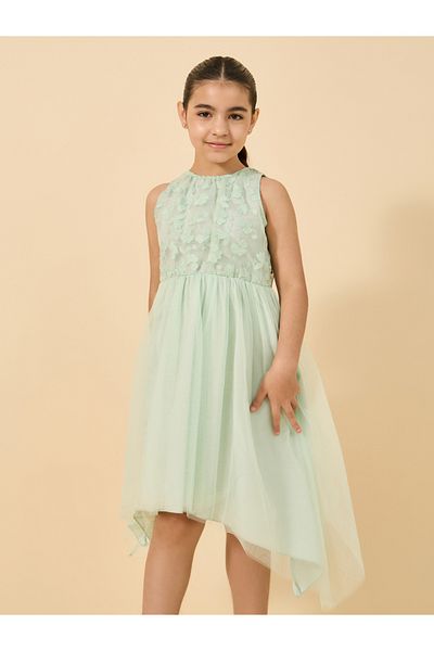 Styli Floral Design Sleeveless High Low Dress