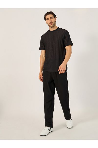 Styli Textured Relaxed Fit Pleated Trousers
