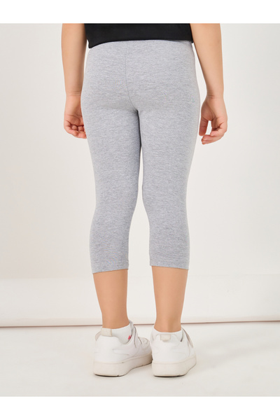 Styli Solid Elastic Waistband Cotton Leggings