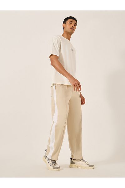 Styli Side Contrast Open Hem Relaxed Fit Joggers with Zip Pockets