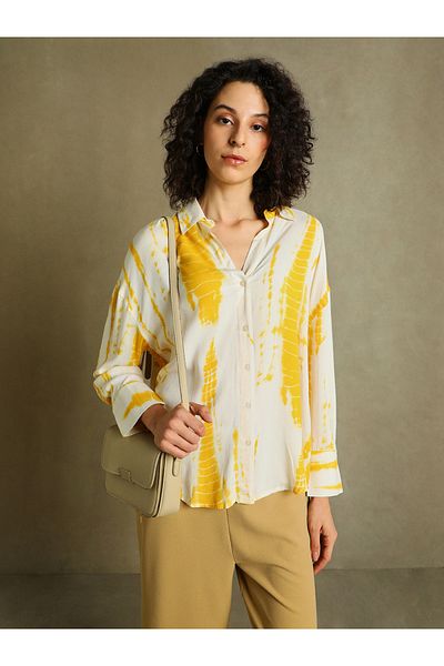 Dennis Lingo By Styli All Over Printed Long Sleeves Oversized Shirt