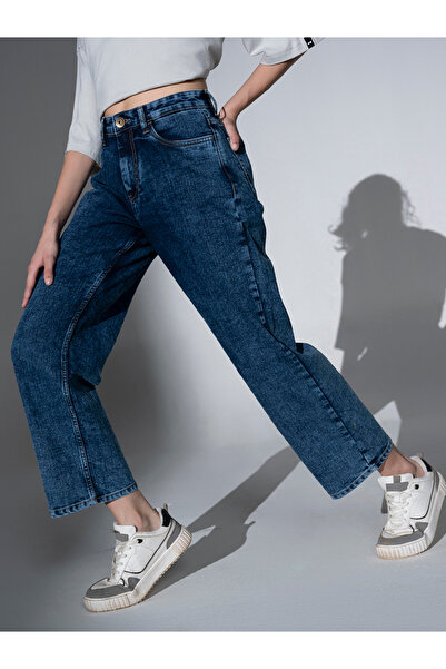 Hubberholme By Styli High Rise Mid Wash Regular Fit Jeans