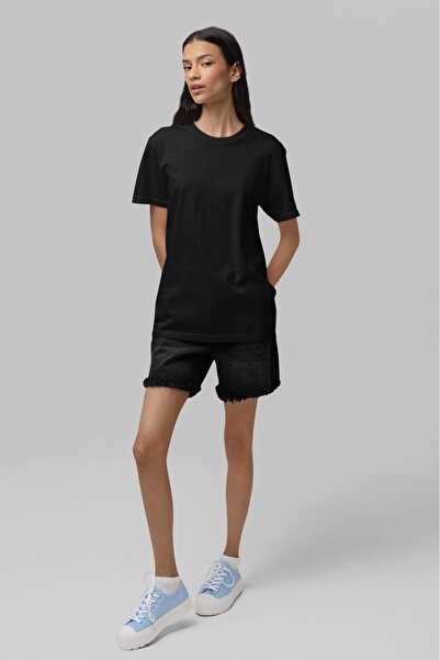 Butik تي شيرت نسائي/بناتي/أطفال 100% قطن برقبة دائرية