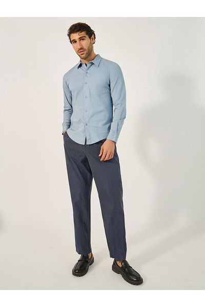 Styli Sim Fit Chest Pocket Spread Collar Shirt
