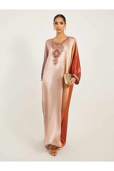 Maxim Creation By Styli Embroidered Detail Ombre Jalabiya