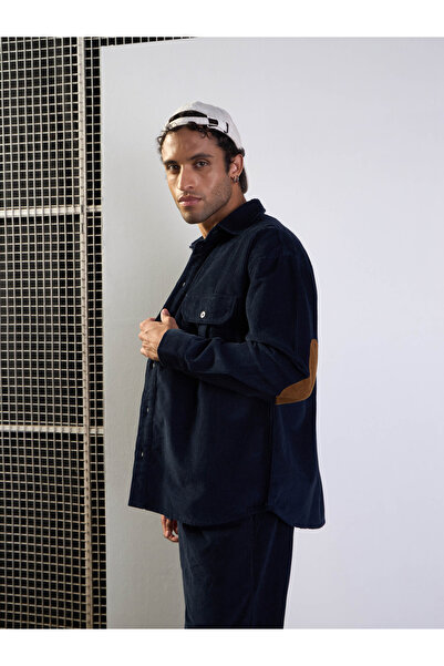 Mascln Sassafras By Styli Corduroy Elbow Patch Oversized Shirtt