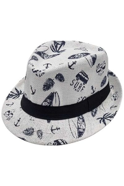 Mood Agenda Pălărie Fedora de paie unisex pentru copii 8 12 ani