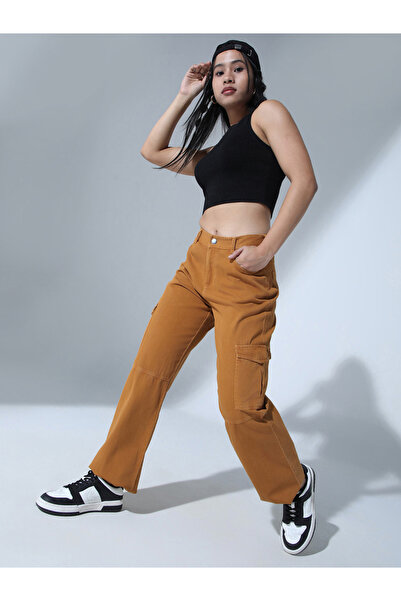 Hubberholme By Styli Solid High Rise Cargo Pants