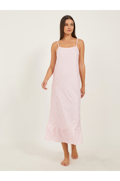 Styli فستان منسدل مطبوع بحمالات وكشكشة