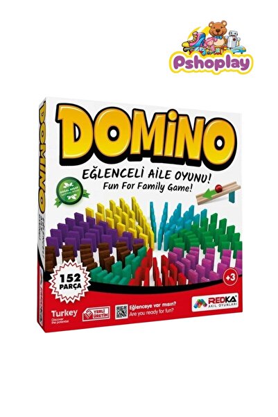 Pshoplay مجموعة الدومينو الخشبية الملونة – 152 قطعة تعليمية وممتعة