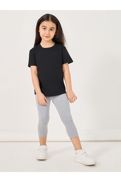 Styli Solid Elastic Waistband Cotton Leggings