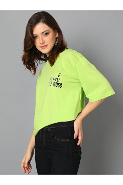 Kotty By Styli Typography Print Dropped Shoulders Oversized T-Shirt